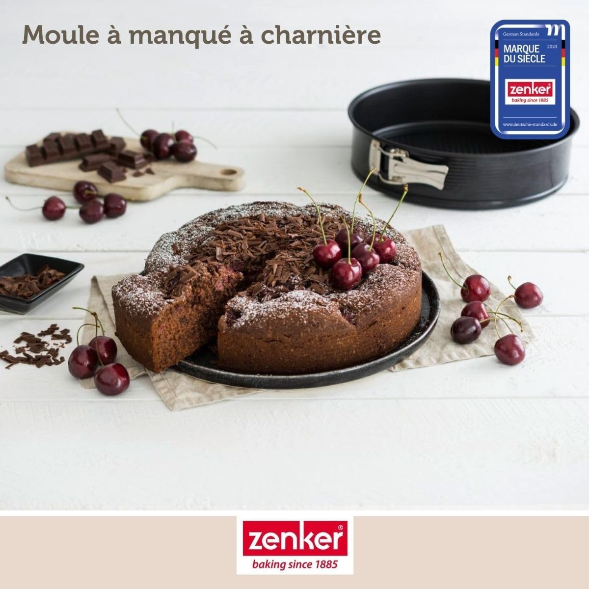 6503 Moule à manqué à charnière 26 cm, moule à manqué, moule à gâteau, Acier, Noir, 26 x 26 x 6,5 cm, 10.24 inches Moule À Charnière 26 Cm