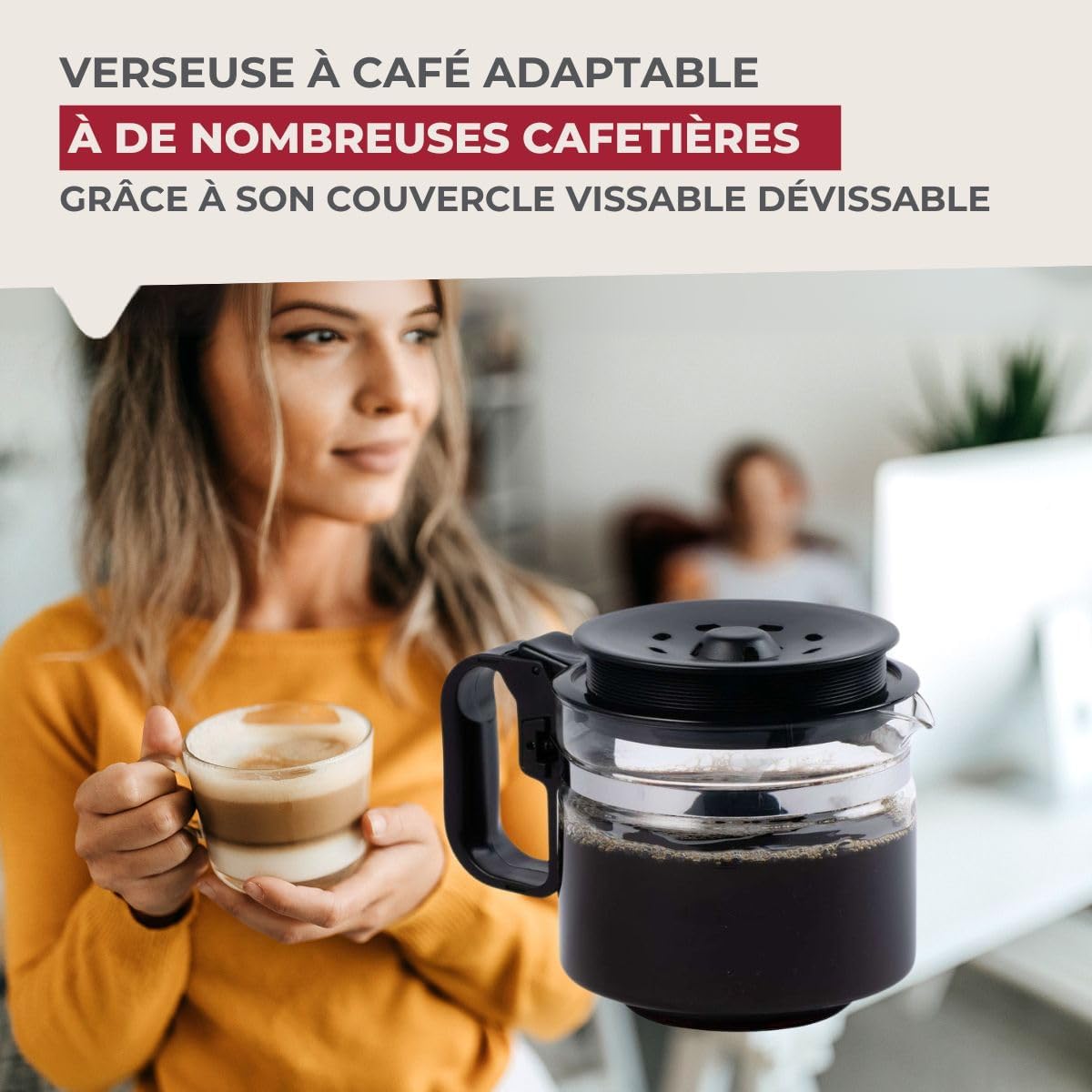 20999 Verseuse adaptable à toutes la cafetières, Noir, 17,5 x 14 x 13,5 cm Noir 1 Litres