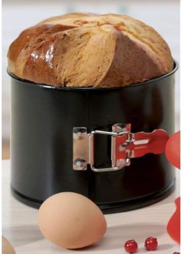 02820 - Moule à Gâteaux rond – brioche – Moule à Panettone - avec charnière bord haut Classique, noir, Ø16cm