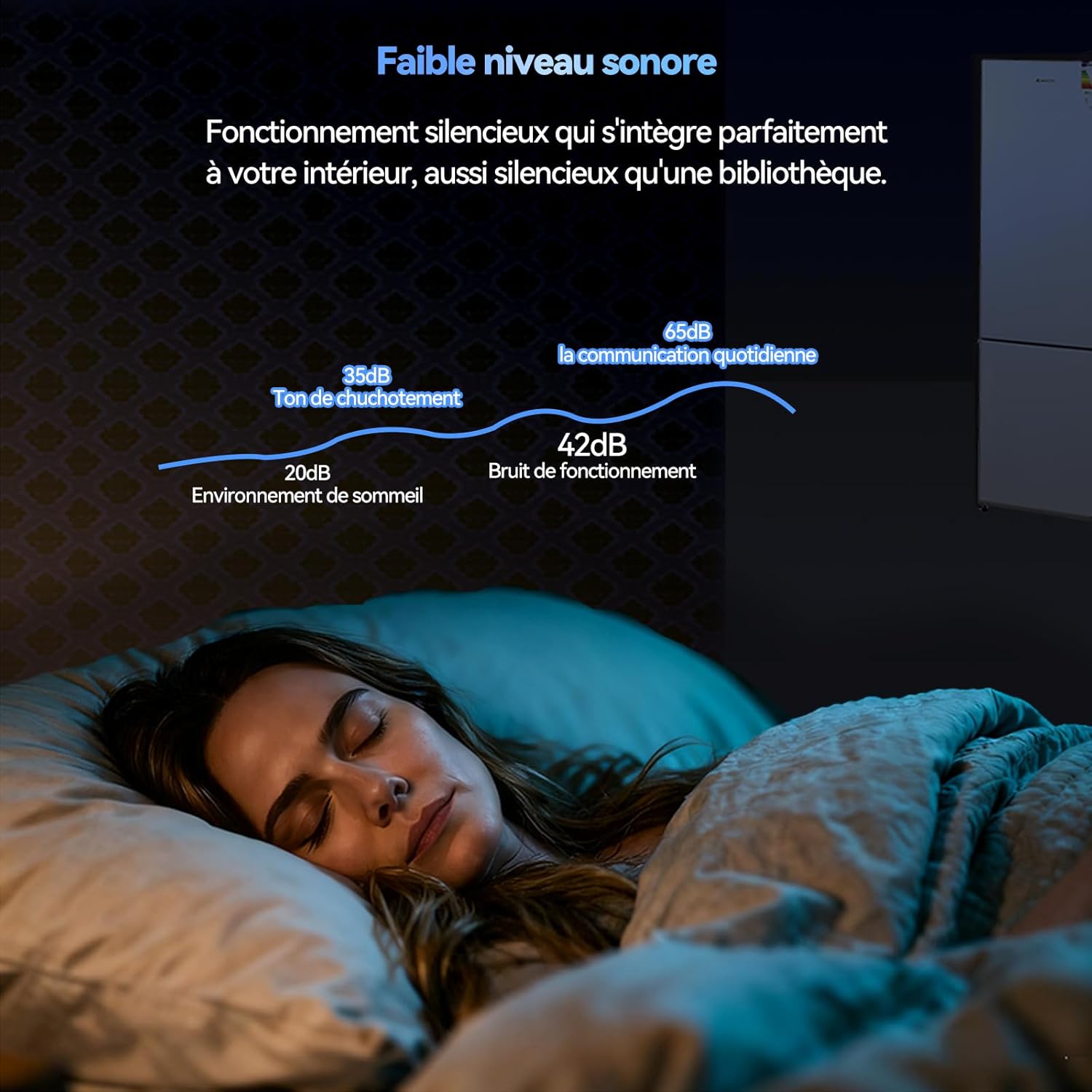 Magictec Frigo congelateur combiné,refrigerateur congelateur combine - 266 L (192 L/74 L) - Réfrigérateur congélateur no frost - Pose libre - Éclairage LED - Métallique