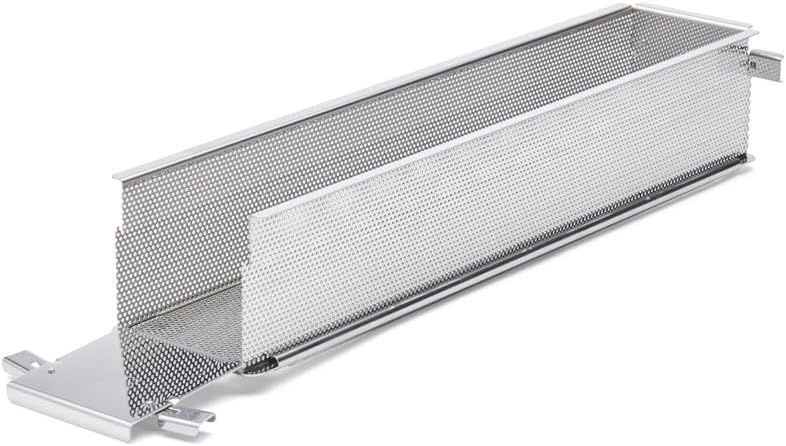 Moule rectangulaire GEOFORME dépliable à charnières en inox perforé - 48 x 9 x 8,5 cm -, Gris