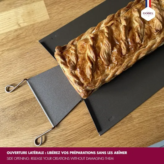 Moule à Pâté ou Cake Ouvrant - 30 x 10 x 7,5 cm - Acier - Revêtement Antiadhérent Bicouche Garanti sans PFAS - Qualité Professionnelle – Fabriqué en France