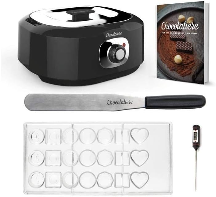 Tempéreuse à Chocolat 3L (1 kg) Professionnelle – Chocolatière avec Thermostat Réglable, Maintien au Chaud, Fonte Rapide – Machine Chocolat pour Fondue, Pâtisserie, Dessert – Noir