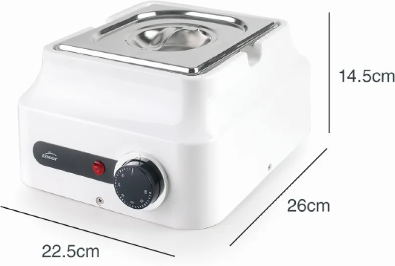LACOR - 69617 - Chocolat En Acier Inoxydable Bain-marie 18/10, Pour Faire Fondre le Chocolat, Pâtisserie Idéale, Plastique ABS, Thermostat 0-60°C, Chauffage 3D, GN 1/6, 22,5 x 26 x 14,5 cm, Blanc 1,5