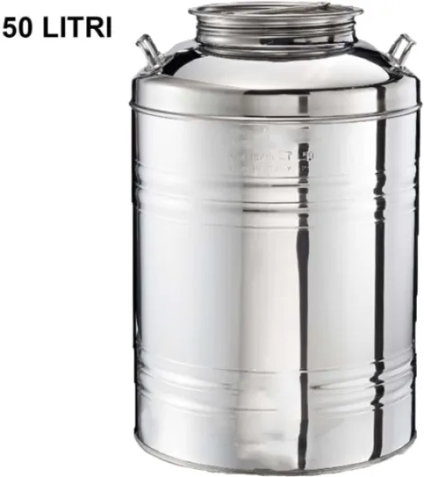 Fût à huile de 50 litres Jar avec robinet damigiana bidon en acier inoxydable 18/10 récipient à vin miel eau