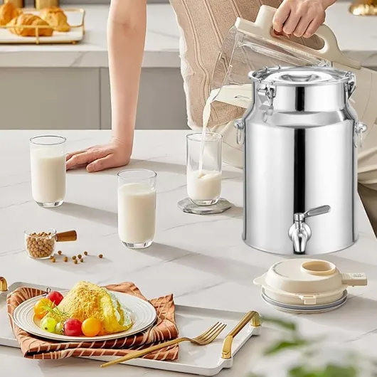 Bidon INOX pour Huile d Olive 5l/10lavec Robinet 201,Pot À Lait INOX avec Couvercle Réservoir Scellé en Acier Inoxydable Pots À Lait SW,Capacity-5L Capacity 5L