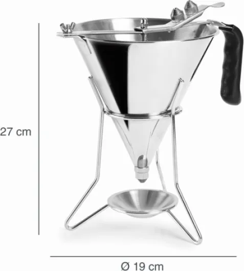 Lacor 67150 Entonnoir doseur en acier inoxydable 18/10 avec système de levier pour un débit réglable, 2'00 L, Argent