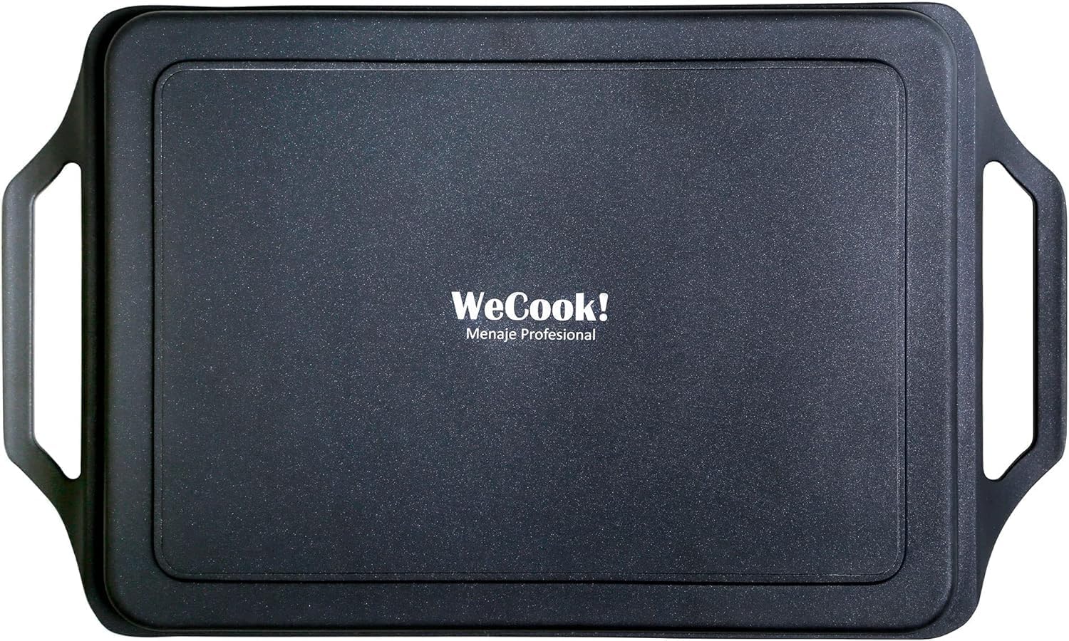 ! Ecostone Plaque à Griller Induction 43 X 25cm, Fonte d'Aluminium, Anti-adhésif XTRA DUPONT Écologique sans PFOA, Épaisseur 5 mm, Poignées en Silicone, Vitrocéramique, Gaz, Four