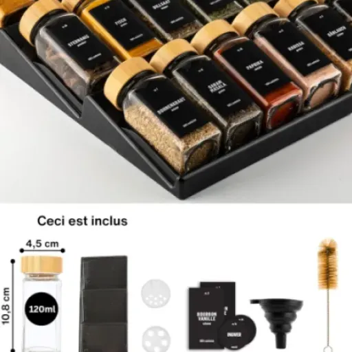 Test Deco haus Range épices tiroir (lot de 24) : du rangement propre sans prise de tête, mais étiquettes en allemand