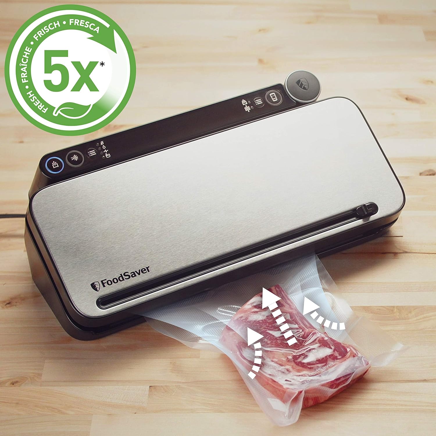 Machine Sous Vide Alimentaire - Système de conservation des aliments multifonction avec accessoire à main portatif - 1 rouleau, 4 sacs sous vide et 4 sacs zippés [VS3190X]