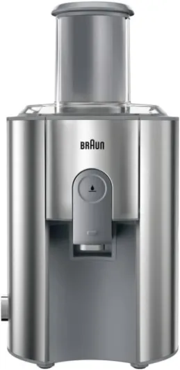 Identity Collection J700 Extracteur de jus haute performance avec grand compartiment pour fruits entiers, système anti-goutte, 1000 W, boîtier en acier inoxydable, argenté Argent Ancien