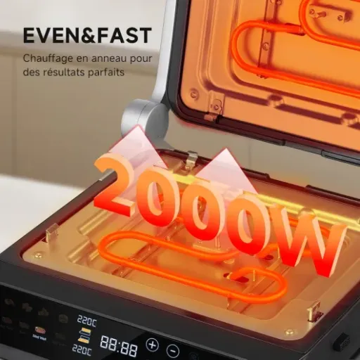 Test AMZCHEF Grill Contact XL 6-en-1 : un gros grill bien pratique, mais pas parfait