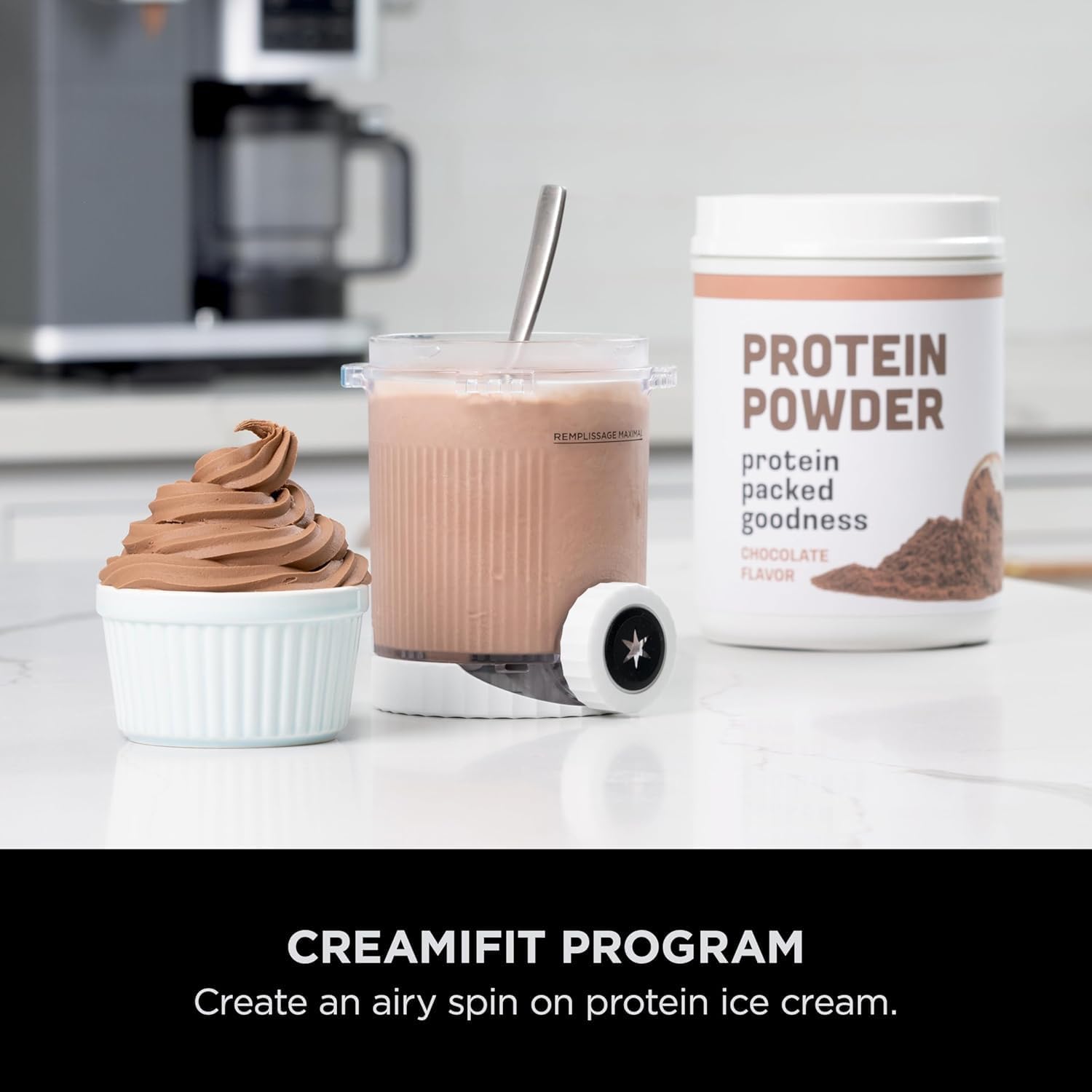 CREAMi NC701UK Swirl Machine à crème glacée avec 2 bacs 13 fonctions pour faire de la crème glacée, du gelato, du sorbet, des milkshakes et plus encore, option de mélange, argent platine Argenté.