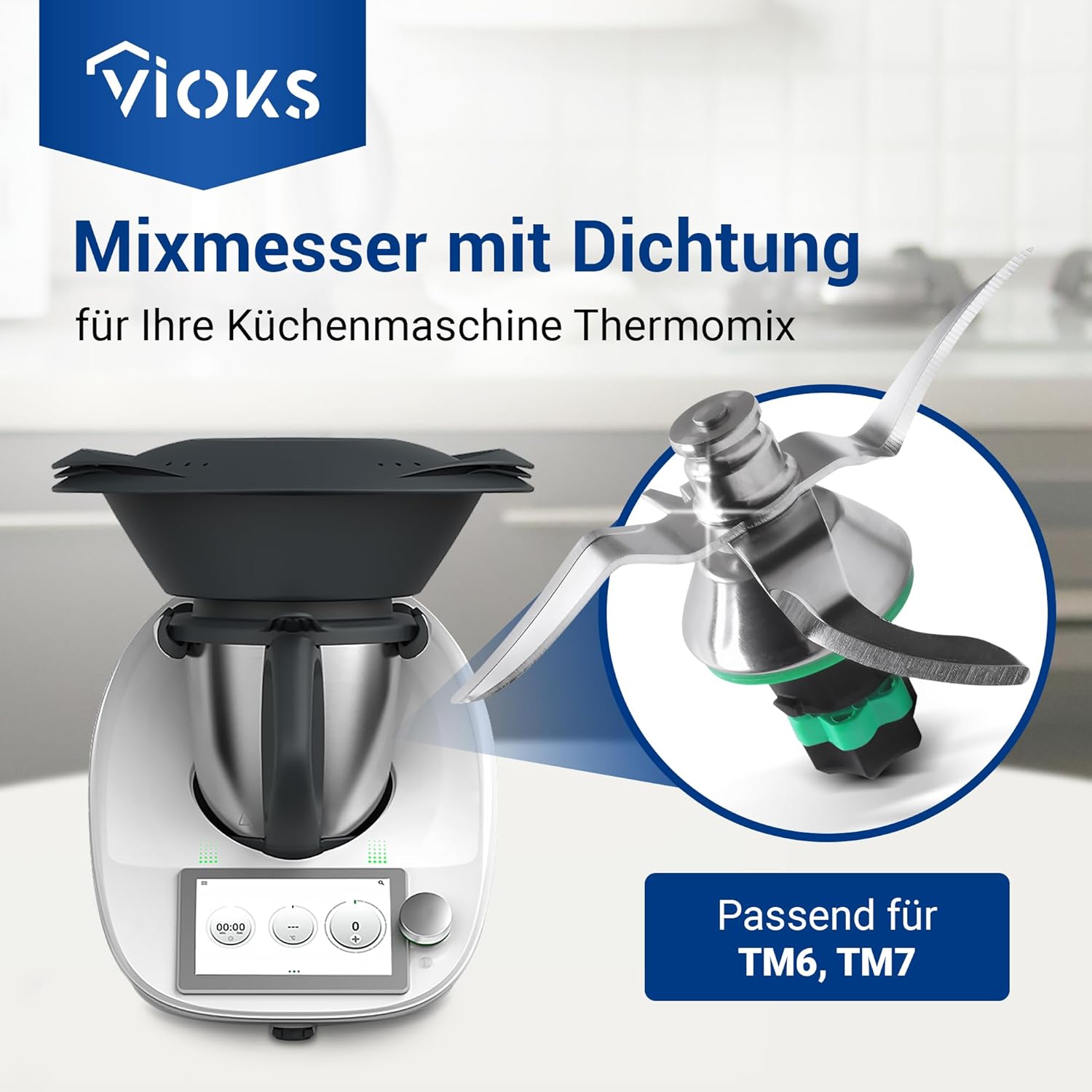 VIOKS Lame de rechange pour Vоrwerk Thermоmix Lame TM6 - Lame de rechange en acier inoxydable SUS420 Accessoire pour robot de cuisine TM6 Couteau TM6
