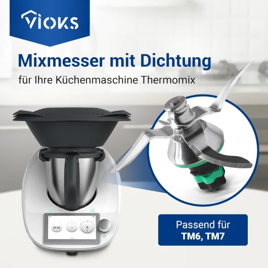 VIOKS Lame de rechange pour Vоrwerk Thermоmix Lame TM6 - Lame de rechange en acier inoxydable SUS420 Accessoire pour robot de cuisine TM6 Couteau TM6