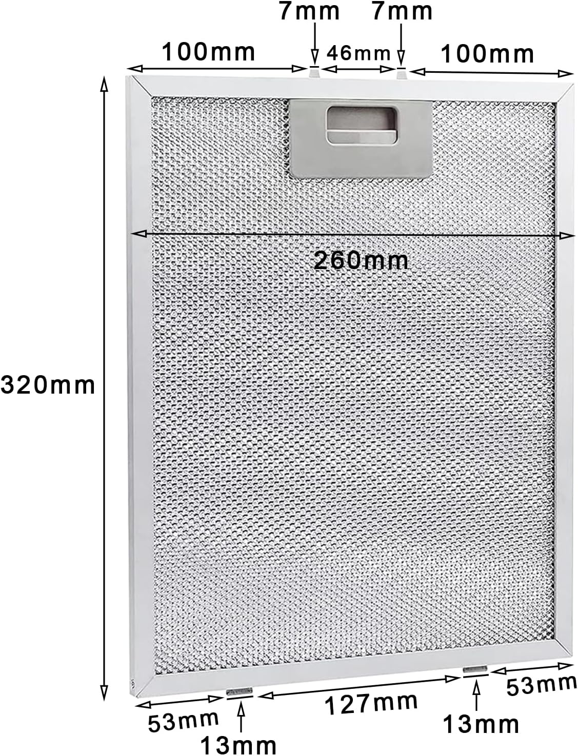 Filtre à graisse en aluminium universel pour hottes de cuisine, facile à installer, facile à nettoyer, 320 x 260 mm, accessoire pour hotte de cuisine, modèle 1105, nouveau 320x260mm