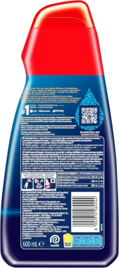 Powergel gel détergent pour lave-vaisselle, liquide, multi-actions, pouvoir dégraissant, citron, 120 lavages, 4 confections de 30 lavages Citron 600 ml (Lot de 4)