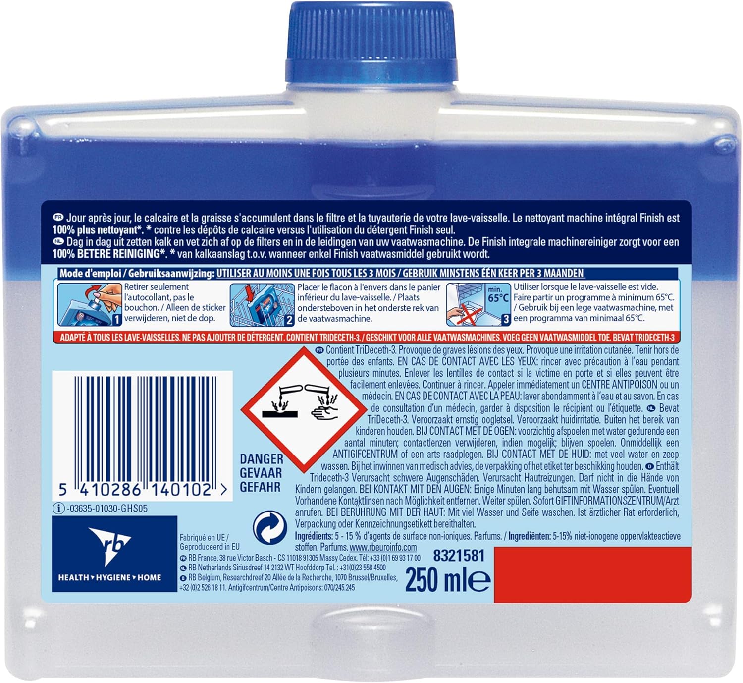Produit Lave-Vaisselle Machine Régulier, Nettoyant Lave-Vaisselle 250 ml 250 ml (Lot de 1)