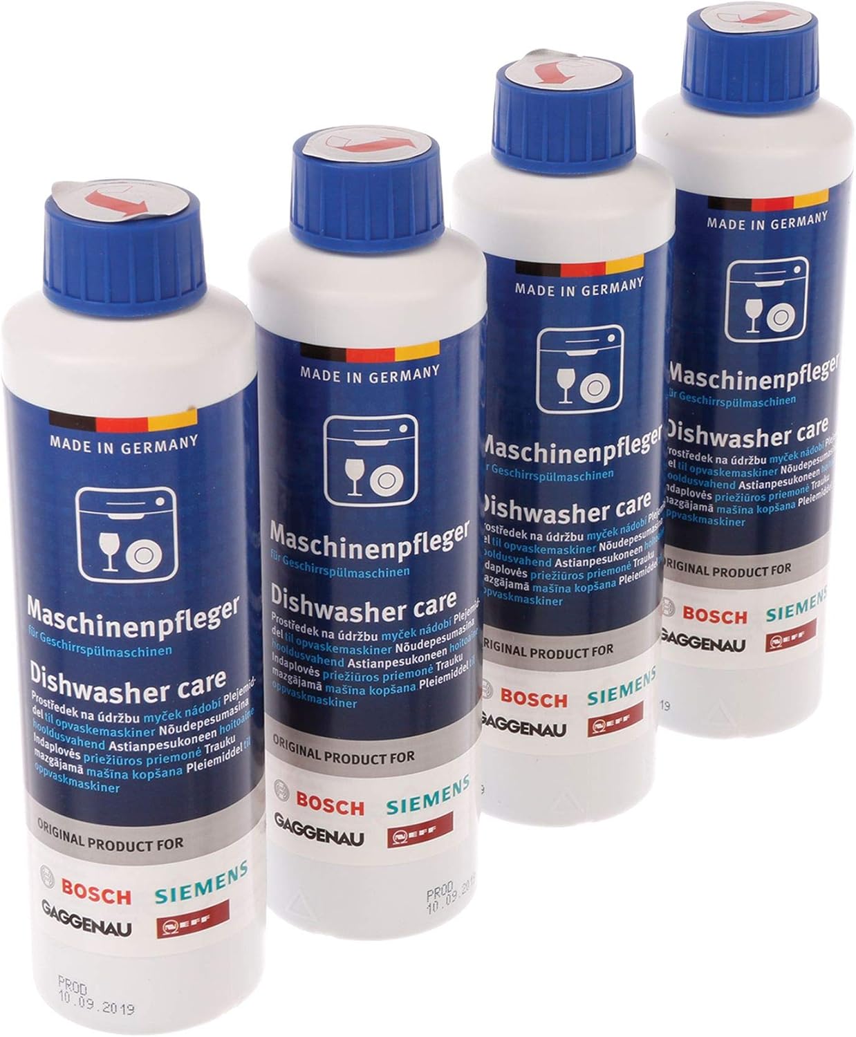 Siemens Neff Gaggenau Lot de 4 flacons de nettoyant pour lave-vaisselle 250 ml