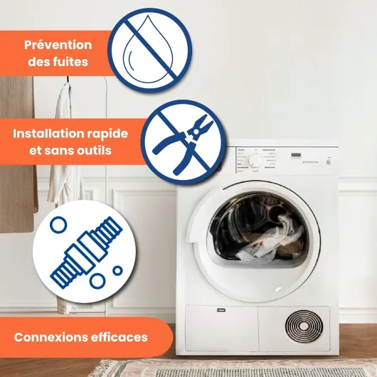 Tuyau Machine à Laver et Lave-Vaisselle - De 1,5M à 6M - Tuyau Universel d'Arrivée d'eau - Filetage Standard Compatible Avec toutes Les Marques: Bosch, Siemens, NEFF (1,5M) 1,5 m