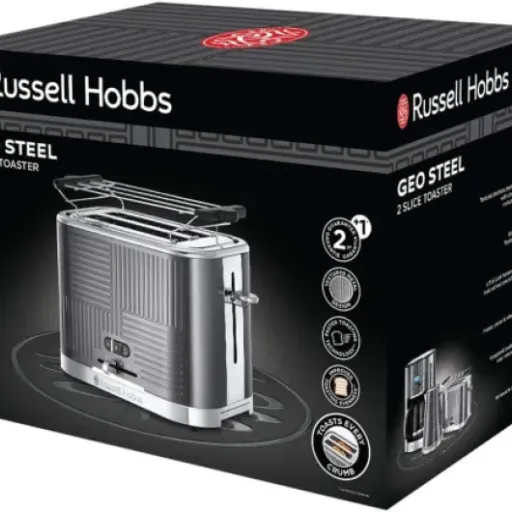 Test Russell Hobbs Geo Steel 25250-56 : le grille-pain qui mise sur le look et la puissance