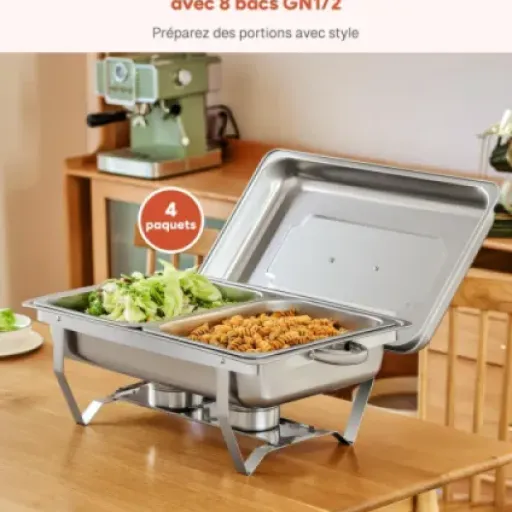 Test WILPREP Lot de 4 Chafing Dish 9L : le kit de buffet chauffant qui fait le job pour les grosses réceptions