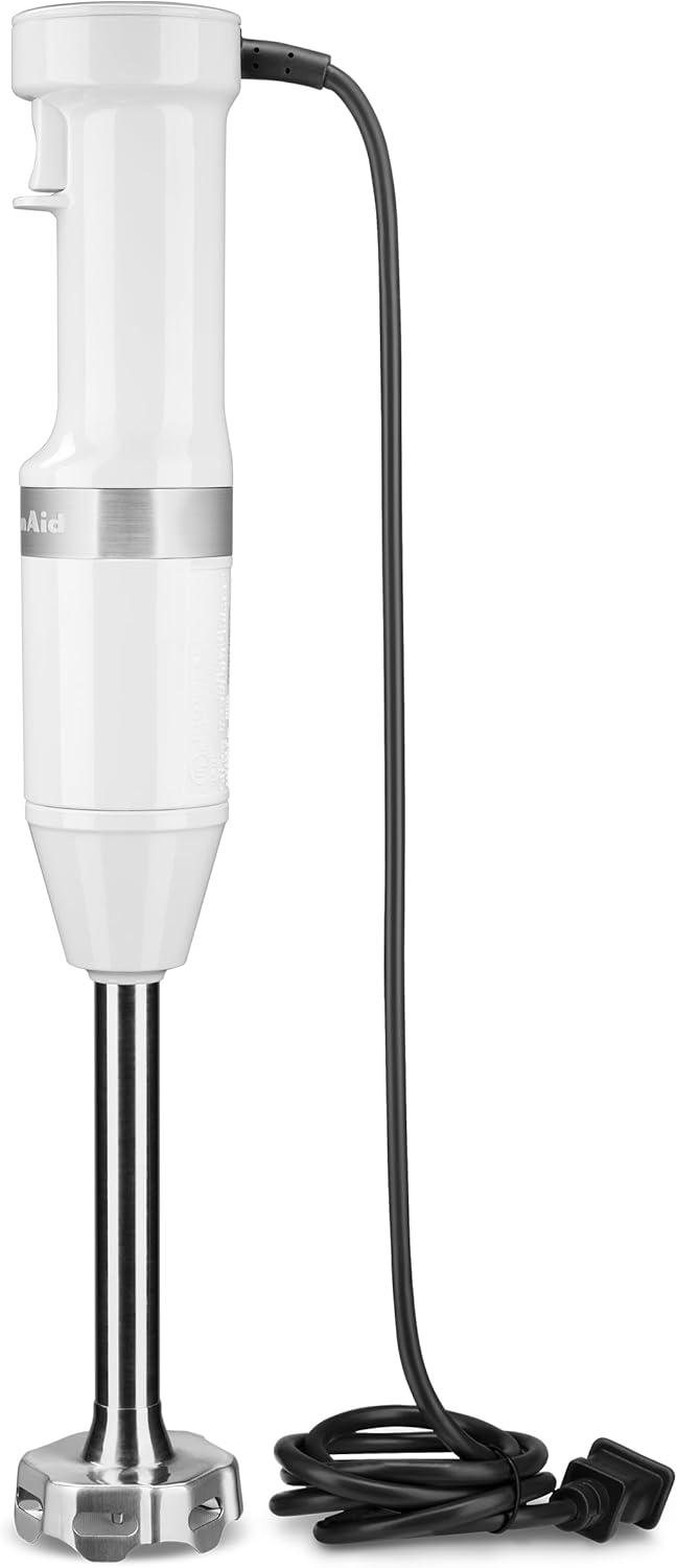 KHBV83WH Mixeur plongeant filaire vitesse variable avec accessoires, blanc 5 Speed Blanc