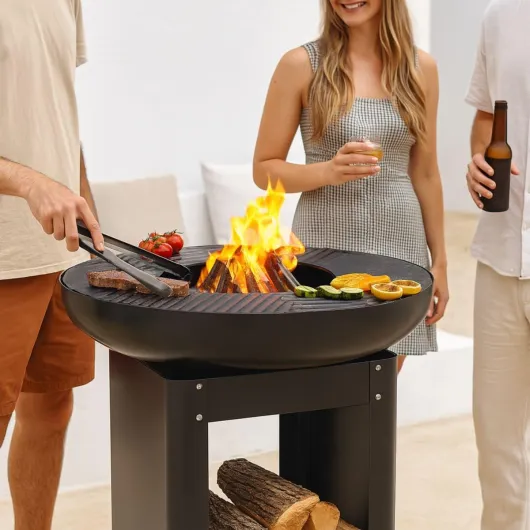 BBQ Collection Brasero et Plancha - Barbecue Japonais 61 x 90 cm - Grille Barbecue Teppanyaki - Brasero Exterieur Jardin et Terrasse - Cuisine Exterieur - Métal
