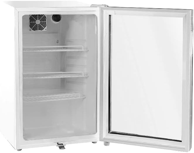 Réfrigérateur à boissons GSC2125, plastique/métal/verre, 54.5x54x84cm, 118 L, froid ventilé statique, avec serrure, blanc 118 L Blanc