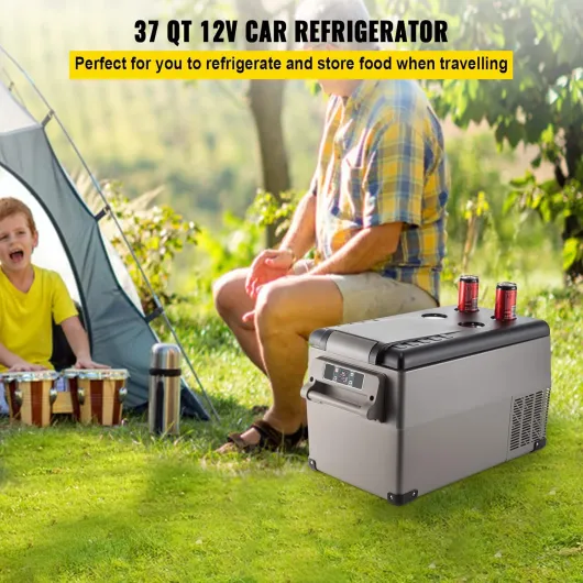 Glacière Électrique Voiture, 35 L, Réfrigérateur Portable à Compression, Mini Frigo, 69,3x34,5x38,1 cm, Mini Congélateur avec Écran LCD Numérique -20 à 20 ℃ pour Maison/Voiture/Camping 35L