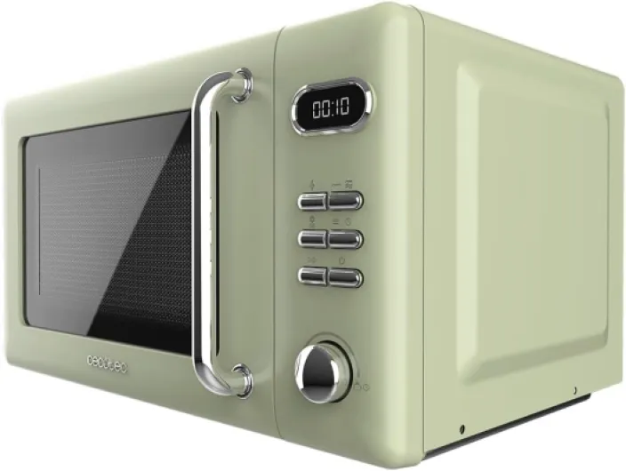 Micro-ondes avec Gril 20 L Proclean 5110 Retro Green 700W - Numérique, 5 Niveaux de Puissance, 8 Programmes Automatiques, Minuterie 60 min, Mode Décongélation, Sécurité Enfants Numérique - Grill Vert