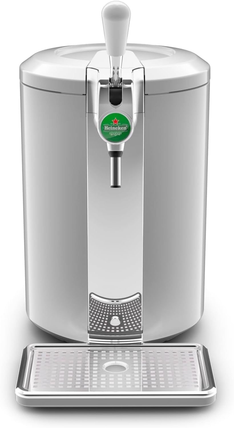 Beertender Machine bière pression, Fûts de 5 L, Marques du groupe Heineken, Témoin lumineux, Température et mousse parfaites, Bière fraîche, Installation facile, Compact VB452E10 Gris