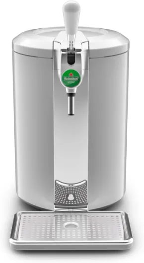 Beertender Machine bière pression, Fûts de 5 L, Marques du groupe Heineken, Témoin lumineux, Température et mousse parfaites, Bière fraîche, Installation facile, Compact VB452E10 Gris