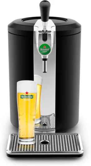 Beertender Machine bière pression, Fûts de 5 L, Marques du groupe Heineken, Témoin lumineux, Température et mousse parfaites, Bière fraîche, Installation facile, Compact noire VB450E10