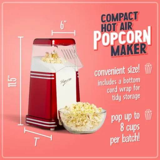Test Nostalgia Machine à Popcorn Électrique Rétro : le popcorn rapide sans huile qui fait le job