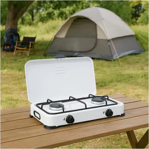 Test INTEC Réchaud à Gaz 2 Feux 3200W : simple, léger et efficace pour le camping