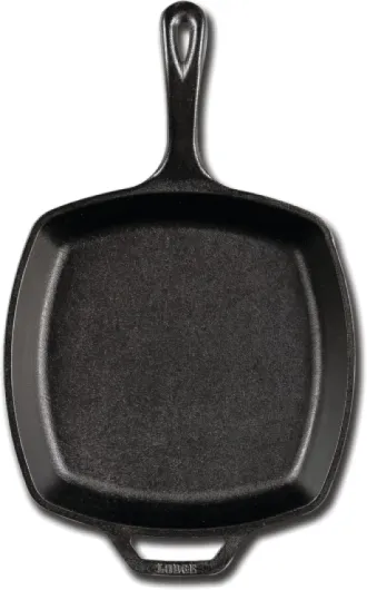 Lodge L8SQ3 Poêle en Fonte carrée Poêle à Frire/Poêle à Frire 26.67 cm/26,7 cm Noir