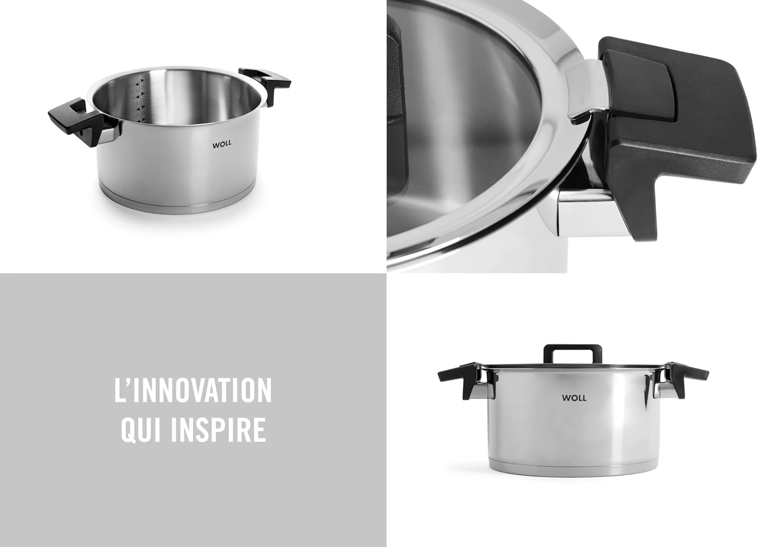 Concept faitout Ø 24 cm en acier inoxydable avec couvercle, 5,8 l – induction – tous feux – compatible four jusqu’à 200 °C – coloris argent Ø 24 cm, hauteur 13 cm