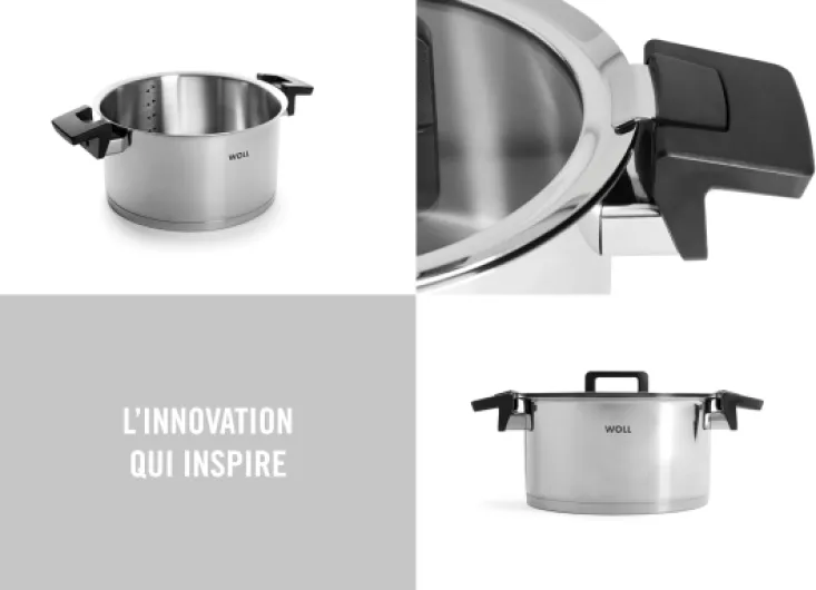 Concept faitout Ø 24 cm en acier inoxydable avec couvercle, 5,8 l – induction – tous feux – compatible four jusqu’à 200 °C – coloris argent Ø 24 cm, hauteur 13 cm