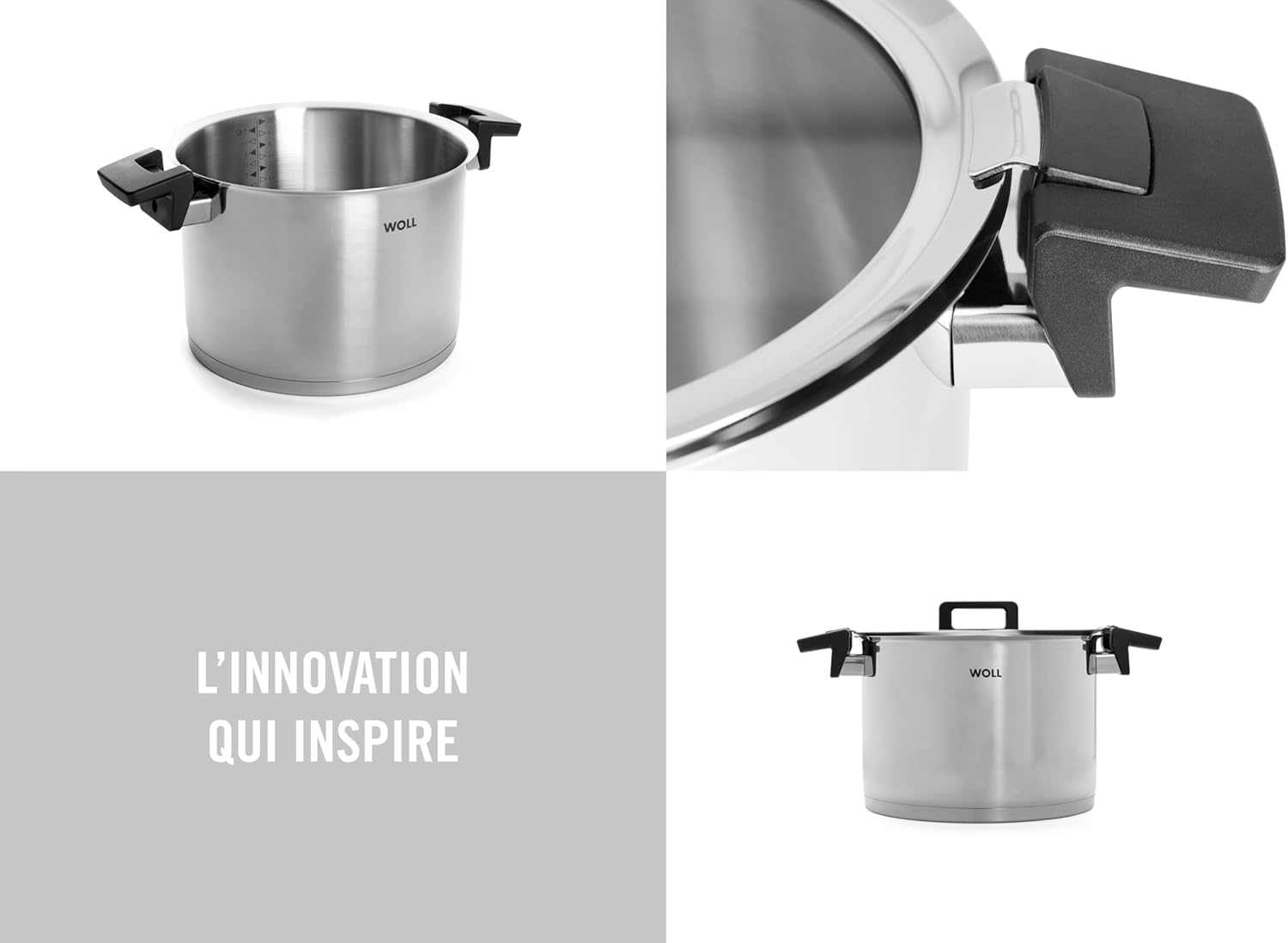 Concept faitout haut Ø 24 cm en acier inoxydable avec couvercle, 7,6 l – induction – tous feux – compatible four jusqu’à 200 °C – coloris argent