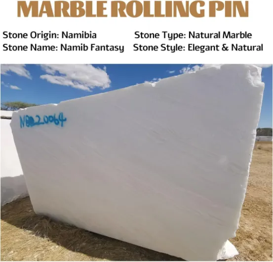 Koville Rouleau à pâtisserie français en marbre naturel africain, 30,5 cm, antiadhésif pour pâtes, boulettes, fondant, tarte, pain, pizza, outils de cuisson de cuisine (Namib Fantasy)