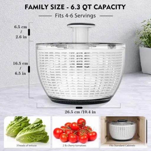 Test Ourokhome Essoreuse à salade 6,3 L : la grosse essoreuse qui fait le job sans se compliquer la vie