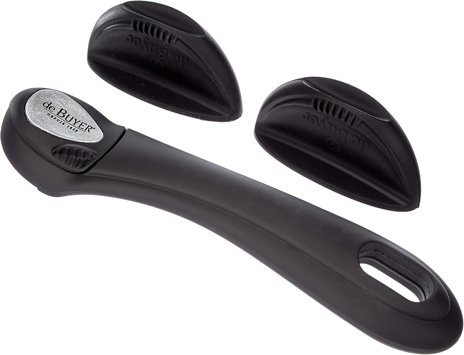 Lot de 4 casseroles en inox MILADY TWISTY amovibles, 1 queue et 2 anses en silicones noires - Diamètre 14/16/18/20 cm -, Gris Ø 14/16/18/20 cm Unique