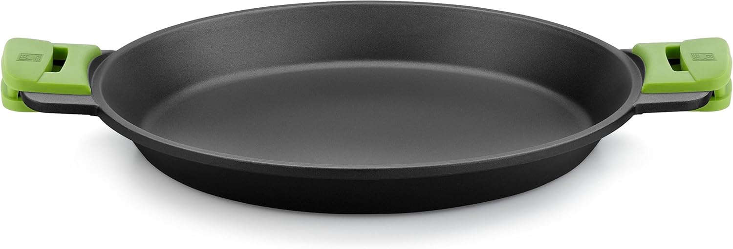BRA Prior - Poêle à Paella 36 cm, Fonte d’Aluminium - Revêtement Antiadhésif Innovations sans PFOA, Anses en Silicone Démontables, Tous Feux Dont Induction